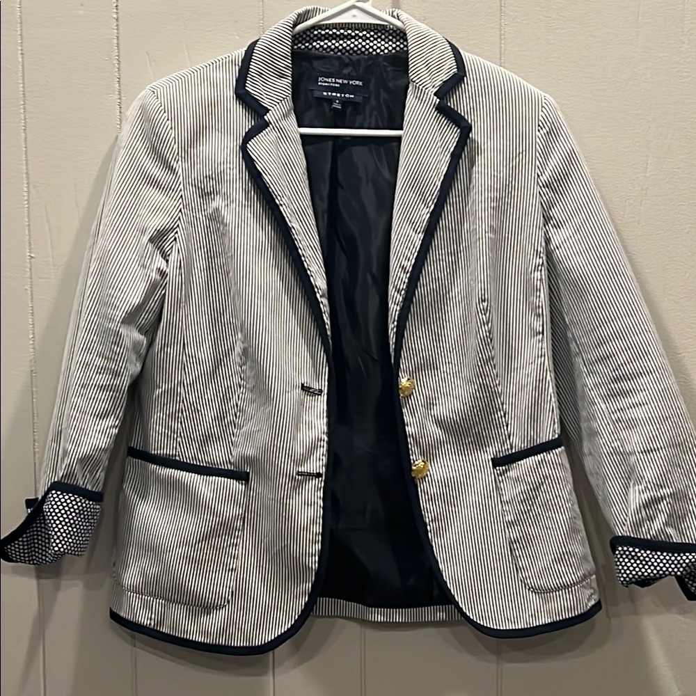 Brooks Brothers Striped Blazer - Black and White